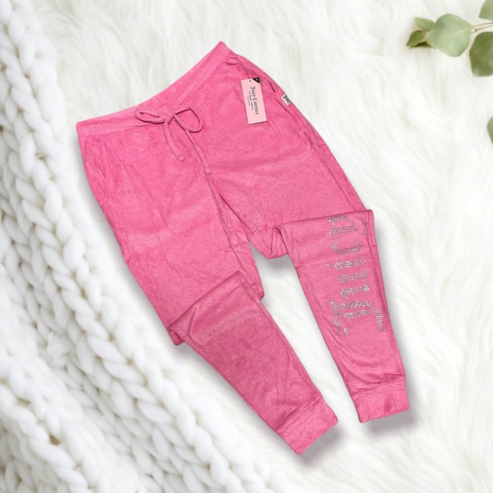 NWT Juicy Couture Hot Pink Terry Pajama Joggers